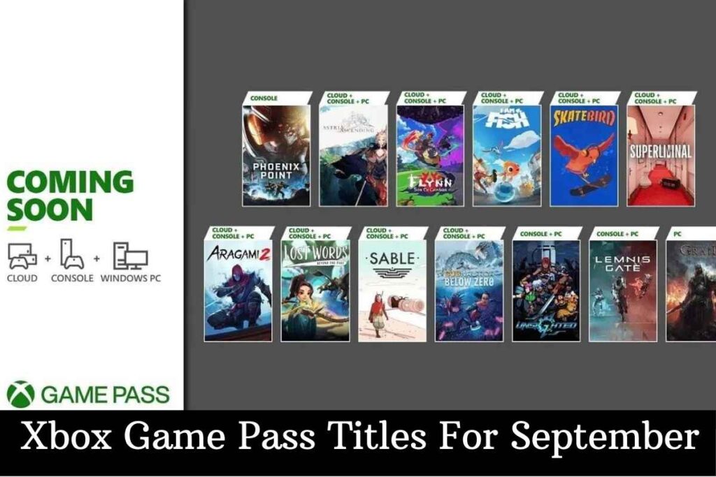 Xbox Game Pass Titles For September