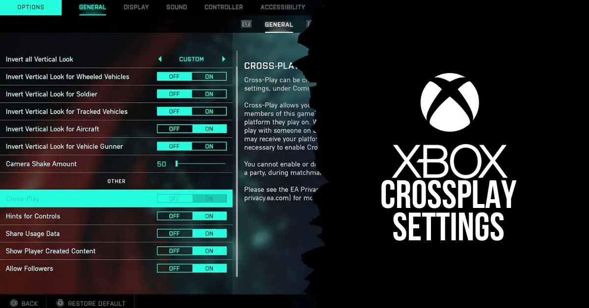 xbox crossplay settings