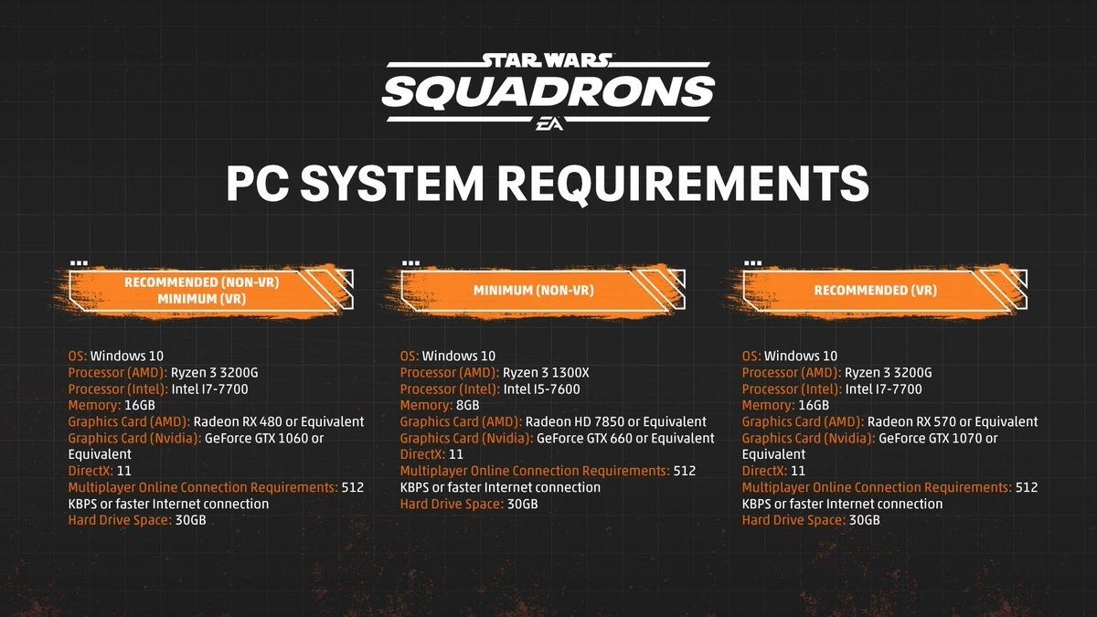 Star Wars Squadrons PC Requirement