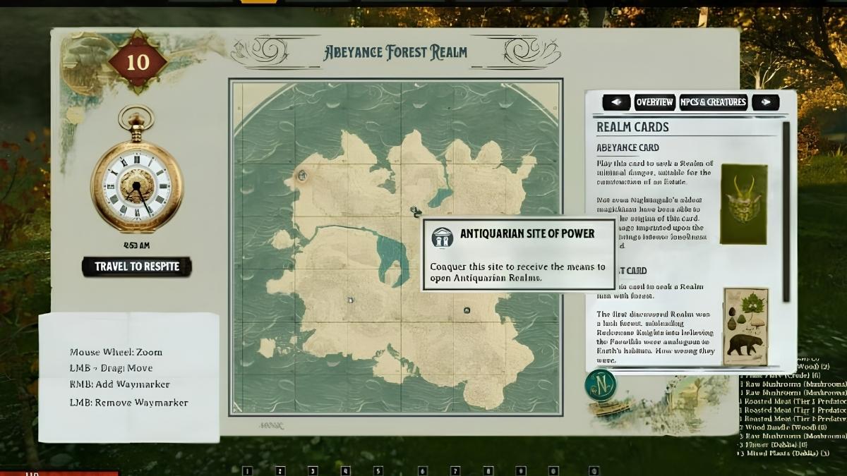 Nightingale Antiquarian Card Location