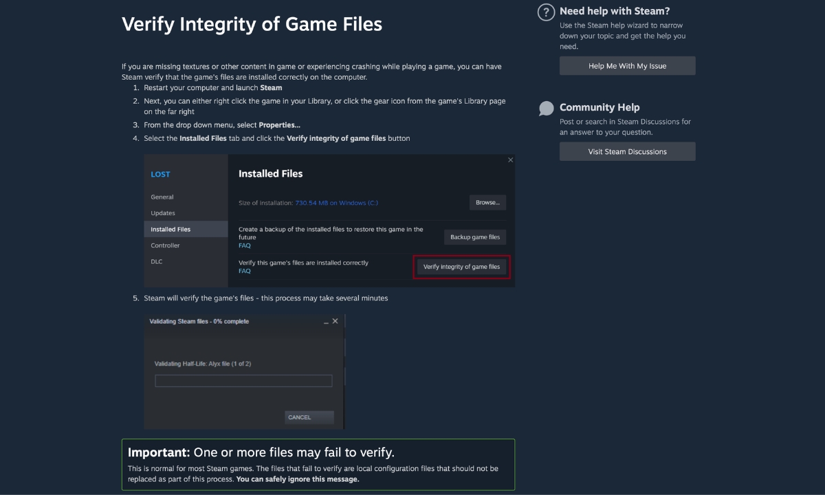 Check Your Game Files on Steam