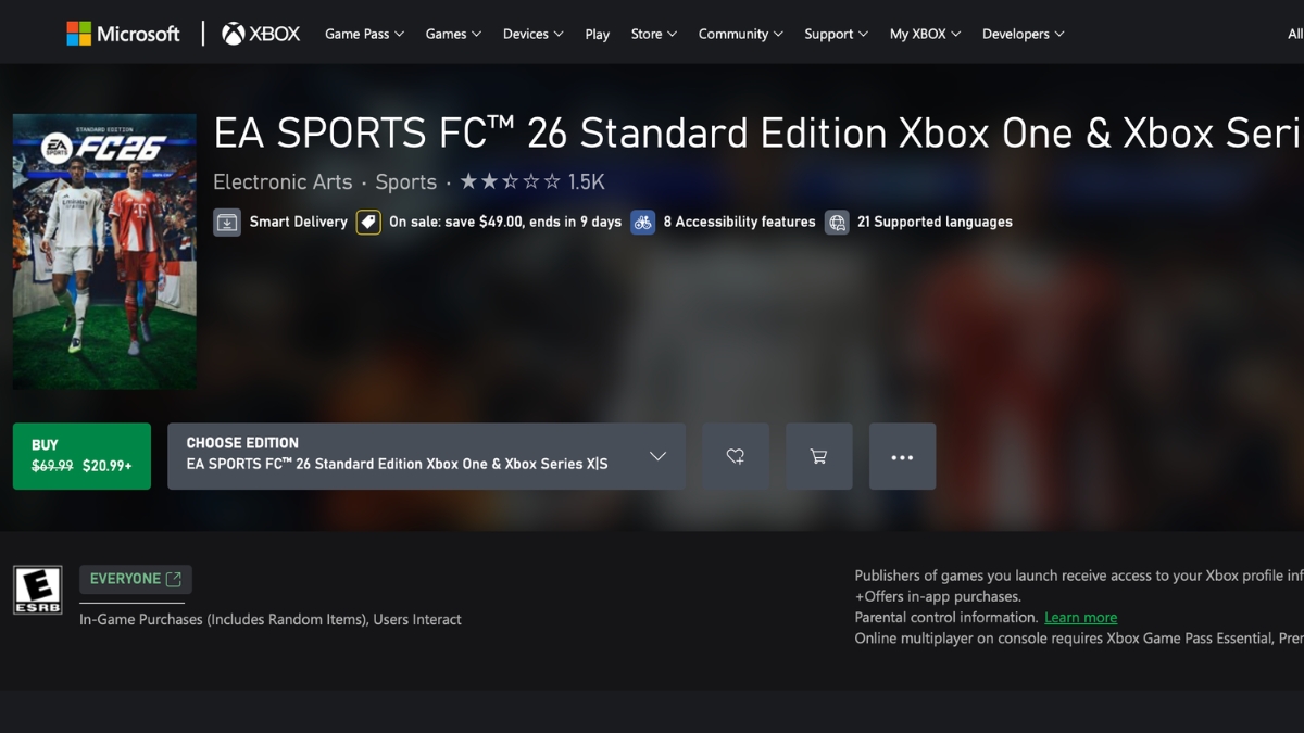 Xbox Deals Unlocked Sale Discounts EA Sports FC 26