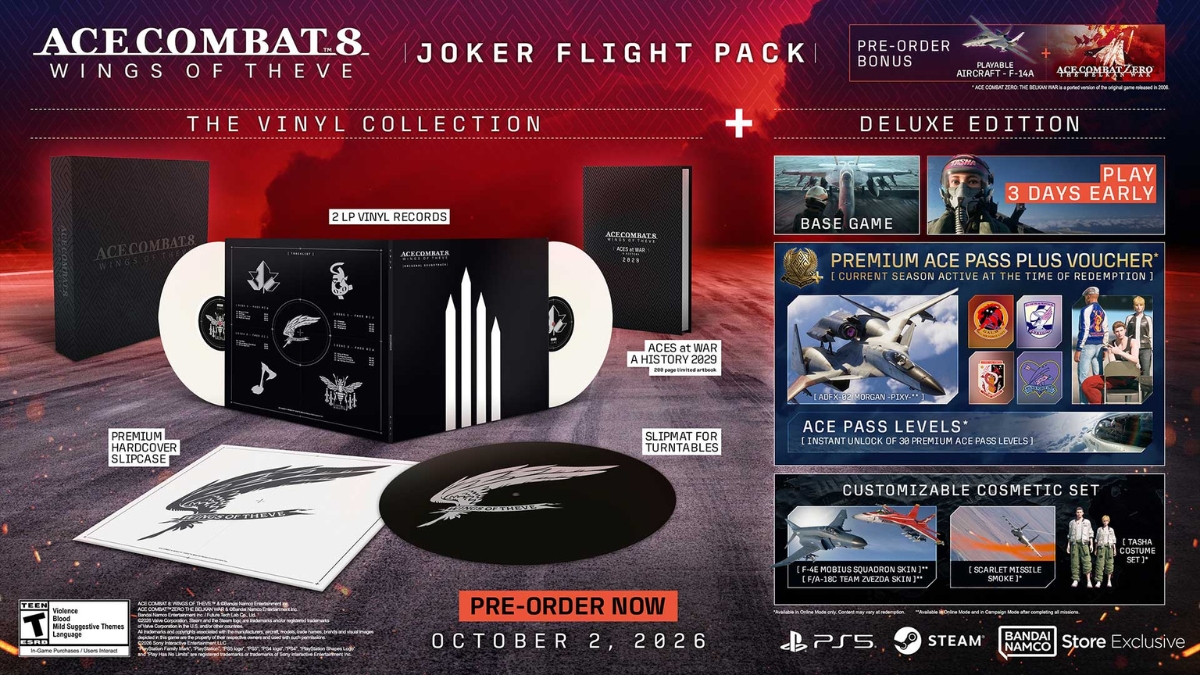 Ace Combat 8 Wings of Theve Joker Flight Pack collector edition contents